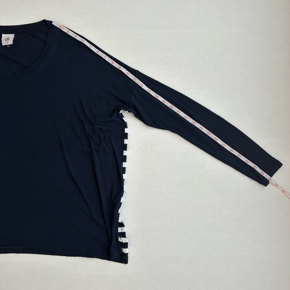 CAbi Top Women's Blue White Striped Long Sleeve Lighthouse Tee Medium #5742 - Picture 7 of 11